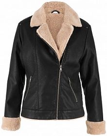 Kurtka ze sztucznej skóry, na podszewce  damska Bonprix