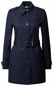 Trencz z paskiem i paskiem na ramię Tommy Hilfiger niebieski EAN WW0WW24966