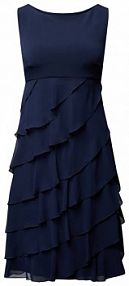 Sukienka koktajlowa o długości do kolan z falbanami Swing niebieska EAN 77757710