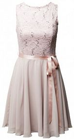 Sukienka koktajlowa z obszyciem koronką i wiązanym paskiem Swing różowa EAN 77760510