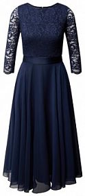 Sukienka koktajlowa z koronki szydełkowej Swing granatowa EAN 77761710
