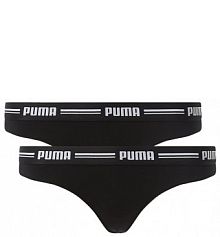Stringi z elastycznym pasem z logo Puma czarne EAN 603024001