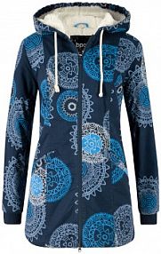 Parka bawełniana z nadrukiem i kapturem  Bonprix