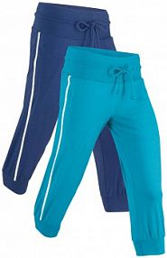 Spodnie 3/4 do biegania z bawełny (2 pary)  damskie Bonprix