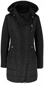 Kurtka z szerokim kołnierzem i kapturem  damska Bonprix