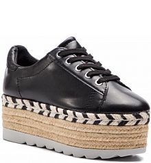 Espadryle na koturnie Guess czarne Gracen FL6GRC LEA13 BLACK