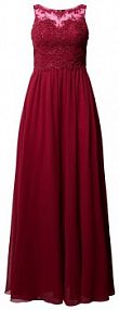 Sukienka wieczorowa z ozdobnymi kamieniami i kwiatowymi haftami Laona czerwona EAN 24183-0929