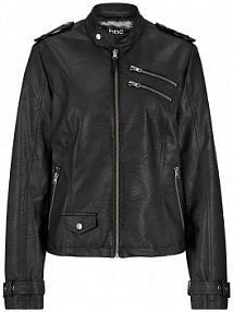 Kurtka biker ze sztucznej skóry, z zamkami  damska Bonprix