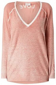 Długi sweter z efektem sprania model Torra Lieblingsstück pomarańczowy damski