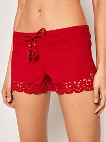 Szorty banana moon czerwone damskie Plażowe Meow Huawei X2369  Regular Fit