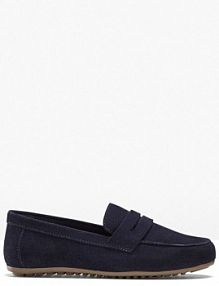 Loafersy ze skóry welurowej  damskie Bonprix