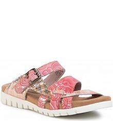 Klapki eleganckie Laura Vita czerwone Docbbyo 05 SL80237-5B Corail