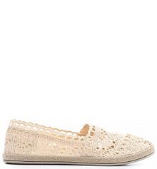 Beżowe espadryle z Ażurową Cholewką i Plecioną Podeszwą Gratifyingly ballada damskie