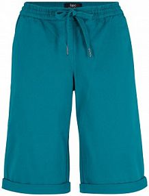 Bermudy bawełniane z elastycznym paskiem  damskie Bonprix