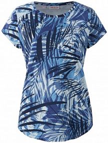 T-shirt z bawełny z nadrukiem i minirękawkami  damski Bonprix