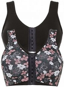 Biustonosz z zapięciem z przodu, bez fiszbinów (2 szt.), z bawełny  Bonprix