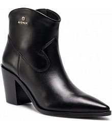 Botki na obcasie Aigner czarne Rachel 5A 1202230  Black 001
