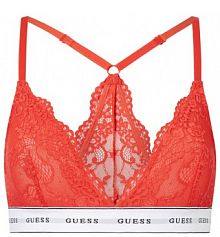 Biustonosz trójkątny z obszyciem koronką Guess czerwony EAN O97C02KBBT0