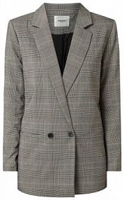 Długi żakiet ze wzorem w kratę glencheck model Vilna moss copenhagen srebrny