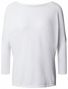 Sweter z dzianiny w jednolitym kolorze model JONE FREE/QUENT biały damski EAN 116756