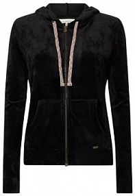 Bluza rozpinana z imitacji aksamitu banana moon czarna damska EAN FRESCO CALILAKE